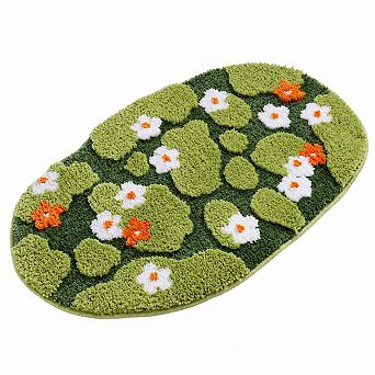 3D Moss Pattern Bath Mat Ultra Thick Soft Absorbent Non Slip Washable Decor Rug