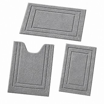 3 pc Microfiber Bathroom Rug Set Soft Absorbent Non Slip Machine Washable