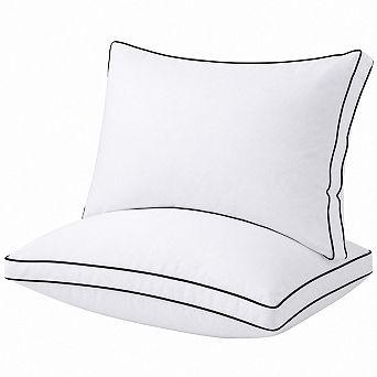 Queen Bed Pillows Set of 2 Gusseted Hotel Quality Supportive