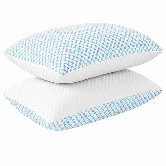 Cooling Queen Firm Pillows Set of 2 Shredded Memory Foam