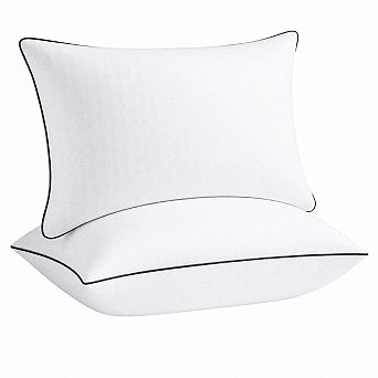 Queen Size Bed Pillows Set of 2 Fluffy Down Alternative Hotel Quality Supportive