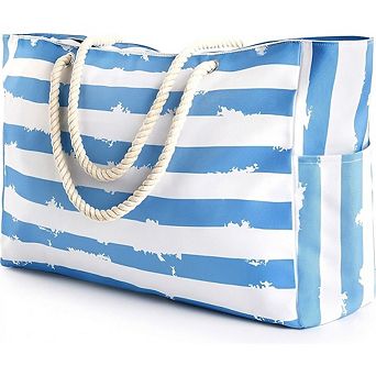 Large Beach Tote Bag Waterproof Sandproof for Travel & Pool
