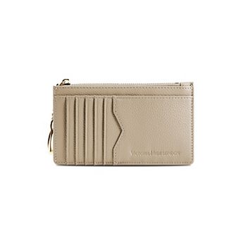 Amilie Card holder Genuine Leather Ring Small Zip Card Case 10+ card slots Victoria Hyde