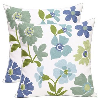 Set of 2 Cotton Embroidery Throw Pillow Covers Farmhouse Home Decor