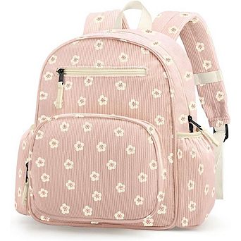 Corduroy Toddler Backpack for Girls with Preschool Storage