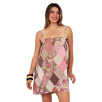 Women's 24Seven Comfort Apparel Floral Smocked A-Line Pocket Mini Dress