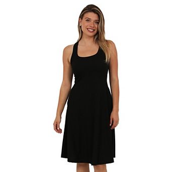 Women's 24Seven Comfort Apparel Sleeveless Scoop Neck A-Line Midi Dress