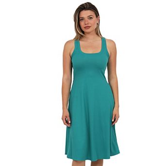 Women's 24Seven Comfort Apparel Sleeveless Scoop Neck A-Line Midi Dress
