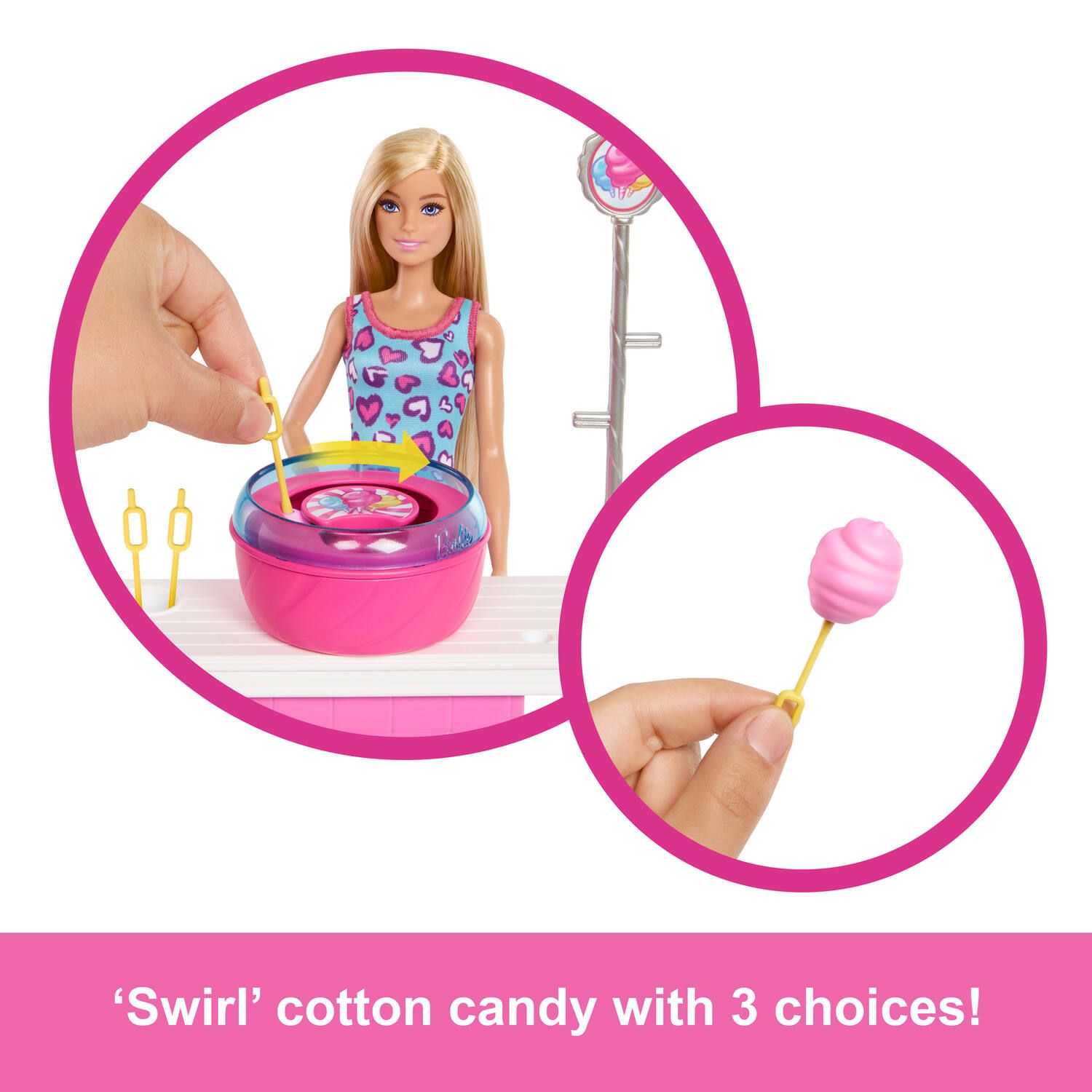 Детский игровой набор Barbie Mysteries: Beach Detective Cotton Candy Game Playset with Malibu Doll & Accessories — фото 4