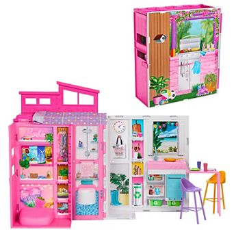 Barbie® Getaway House Dollhouse Playset with 4 Play Areas & 11 Decor Accessories