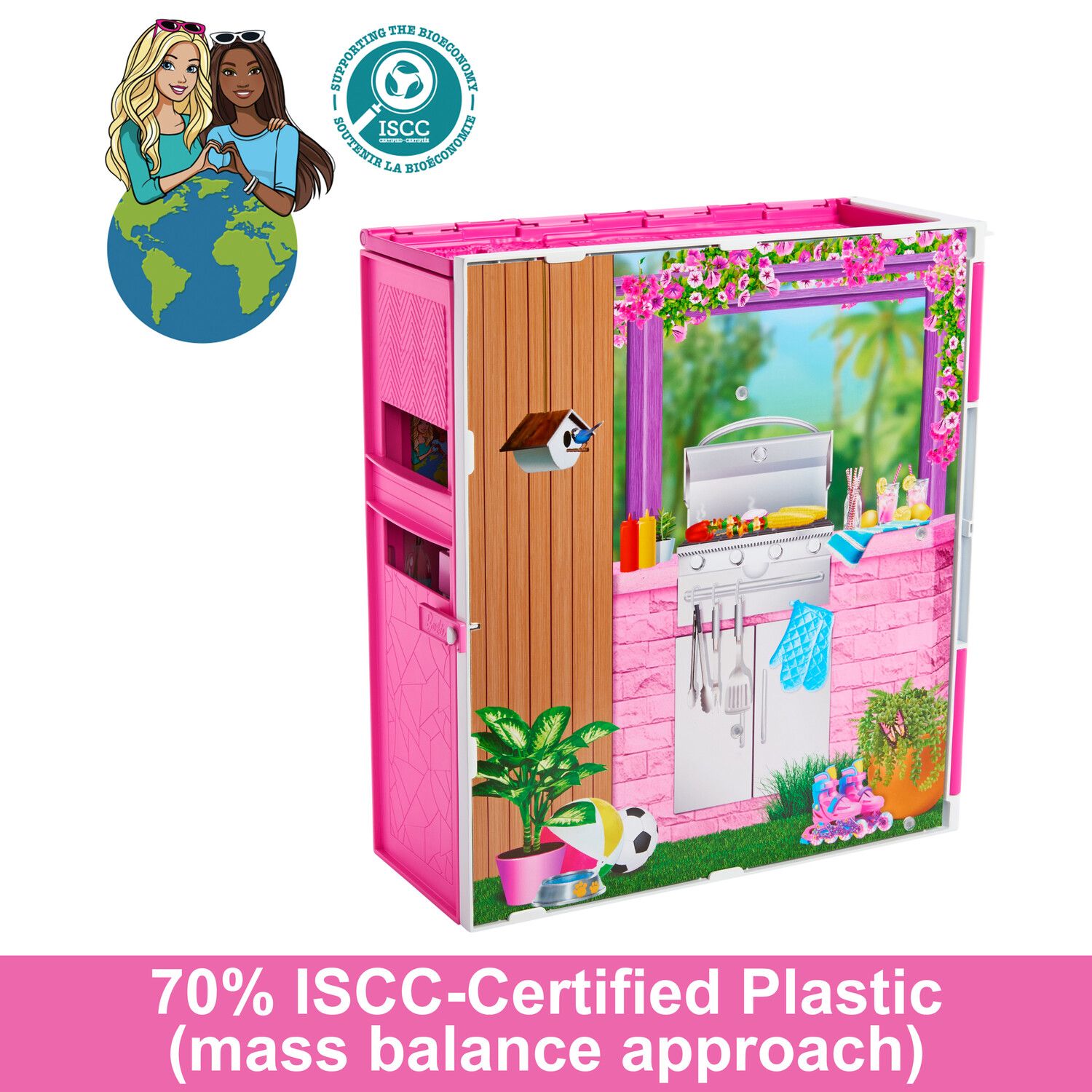 Детские аксессуары для кукол Barbie Getaway House Dollhouse Playset with 4 Play Areas & 11 Decor Accessories — фото 3
