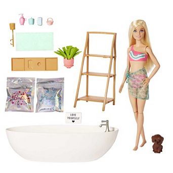 Barbie® Self Care Doll & Bathtub Playset with Confetti Soap & Accessories