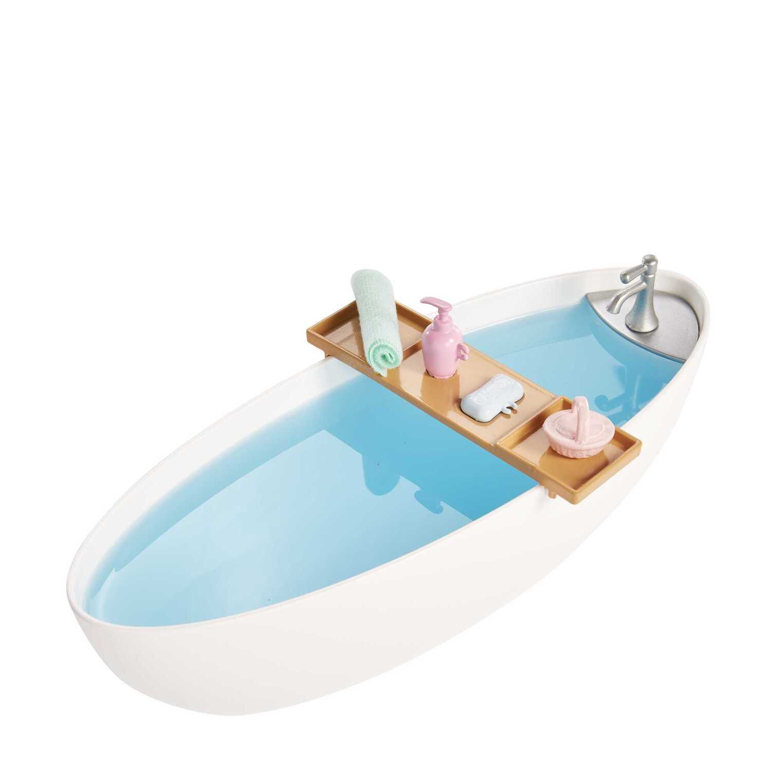 Детские аксессуары для кукол Barbie Self Care Doll & Bathtub Playset with Confetti Soap & Accessories — фото 4