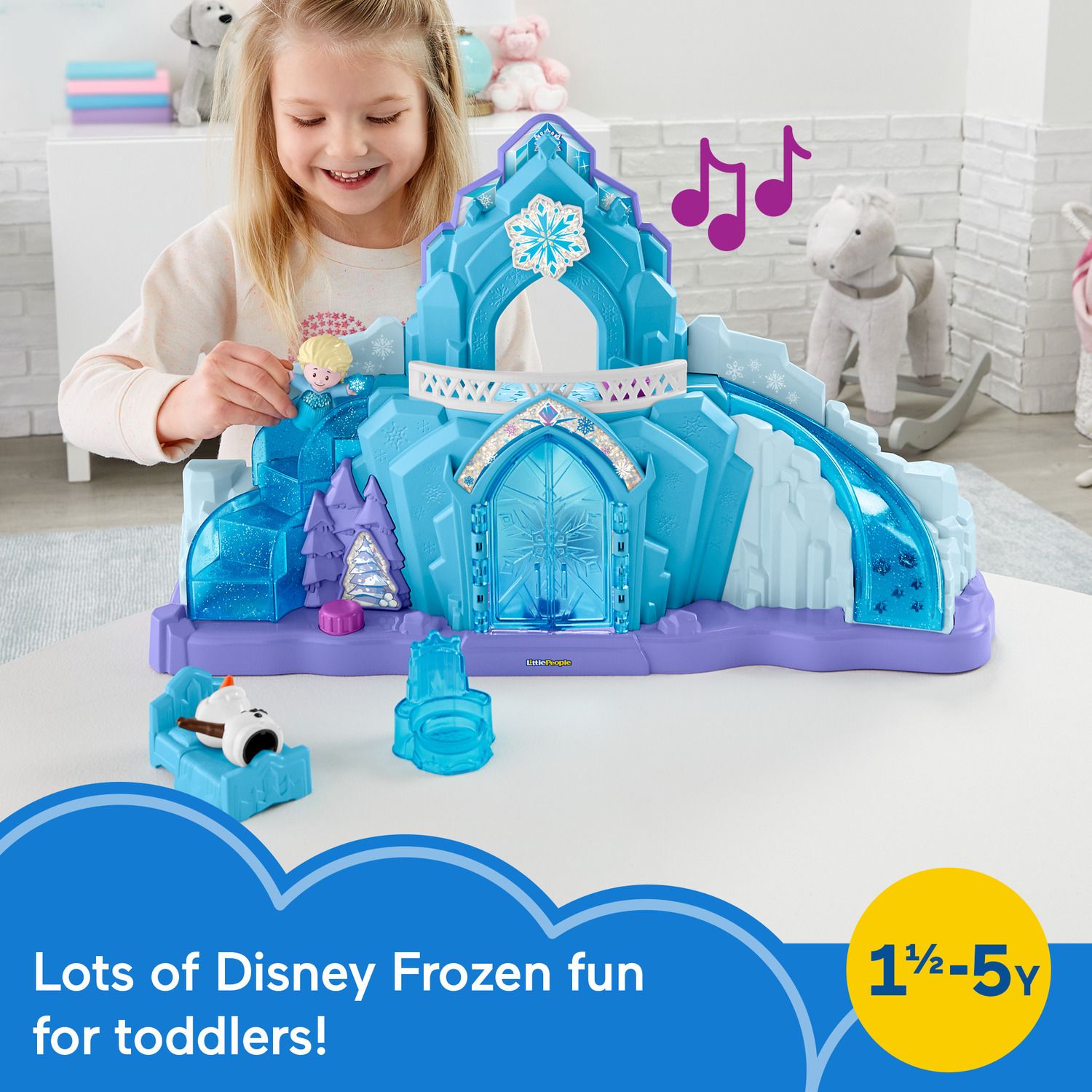 Детский игровой набор Fisher-Price Little People Disney's Frozen Elsa's Ice Palace Musical Playset with Elsa & Olaf Figures — фото 2