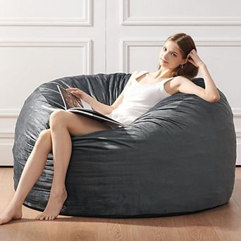 Yescool Memory Foam Bean Bag Chair, Large Sofa with Washable Velvet Cover, Comfort Seating for Adult