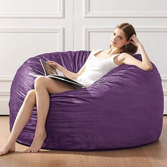 Yescool Memory Foam Bean Bag Chair, Large Sofa with Washable Velvet Cover, Comfort Seating for Adult
