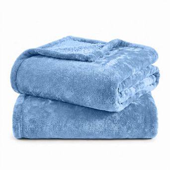 SUPERIOR 2-Pack Solid Soft Microfiber Fleece Throw Blankets