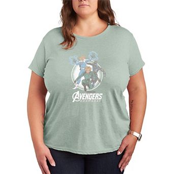 Plus Size Marvel Avengers Doomsday Female Heroes Distressed Graphic Tee