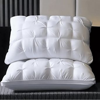 Yescool Down Alternative Bed Pillows Set of 2, Hotel Quality Gusseted Pillows for All Sleepers