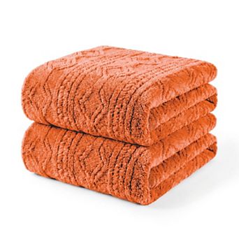 SUPERIOR 2-Pack Arctic Geometric Sculpted Microfiber Fleece Throw Blankets