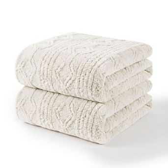 SUPERIOR 2-Pack Arctic Geometric Sculpted Microfiber Fleece Throw Blankets