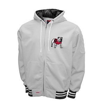 Men's Georgia Bulldogs White Fleece Zip-Up