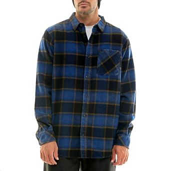 Men's Hallstatt Snow Wash Yarn Dyed Long Sleeve Flannel Shirt with Pocket
