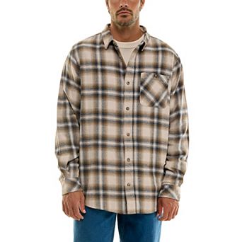 Men's Hallstatt Snow Wash Yarn Dyed Long Sleeve Flannel Shirt with Pocket