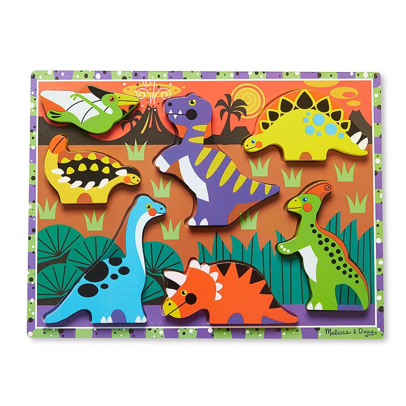 Melissa & Doug Dinosaurs Chunky Puzzle, Multicolor