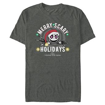 Men's Disney's Jack Skellington Merry Scary Holidays Graphic Tee