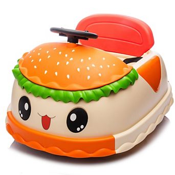 KWPZQEB Hamburger Design 12V Ride On Electric Bumper Car with 360 Degree Rotation & Parents Control
