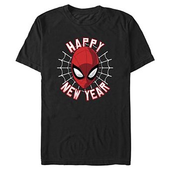 Men's Marvel Spider-Man Happy New Year Graphic Tee