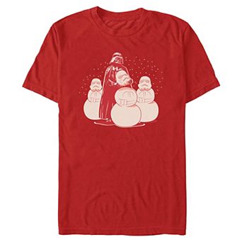 Men's Star Wars Darth Vader Building Snow Troopers Graphic Tee
