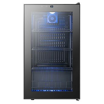 Beverage Refrigerator Cooler Freestanding Glass Door Mini Fridge that Holds 130 Cans