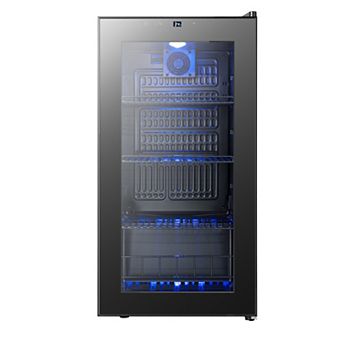 Beverage Refrigerator, 105-Can Glass Door Beverage Cooler for Home Office