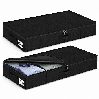 2/4 Pack Underbed Storage Organizer Foldable Fabric Bin For Dorm Home