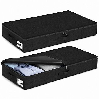 2/4 Pack Underbed Storage Organizer Foldable Sturdy Fabric For Dorm Home