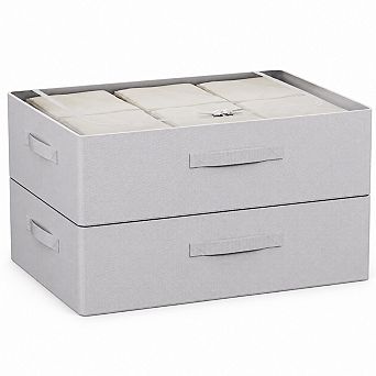 2 pc Underbed Storage Bins Foldable Stackable Oxford Fabric Organizer