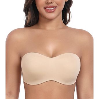Women's Seamless Unlined Underwire Minimizer Strapless Bra With Convertible Straps Anti Slip Support
