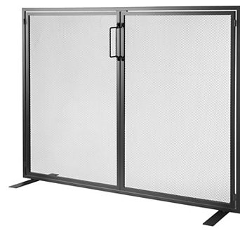 VEVOR Fireplace Screen 1 Panel with Door, Sturdy Iron Mesh Fireplace Screen, 38.98"(L) x30.7"(H)