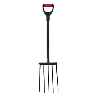 VEVOR Garden Fork, 5-Tine Gardening Pitchfork with Metal Handle, 41 in Heavy Duty Digging Fork
