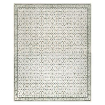 Laura Ashley Emberlee Sage Washable Printed Velvet Rug
