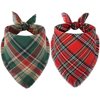 2 Pack Christmas Dog Bandanas