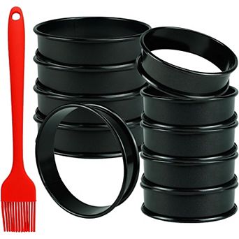 10 Pack Cookie Rings for Baking Double Rolled Tart Rings, Cookie Circle Baking -for Bakings,Pancakes