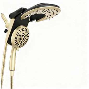 Rain Shower Head With Handheld Foldable High Pressure 9 Settings Dual Magnetic Docking Jets