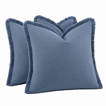 Ramie Linen Boho Tassel Throw Pillow Covers Soft Farmhouse Cushion Cases