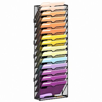 Wall Mounted File Organizer Metal Cascading Storage For Home Office