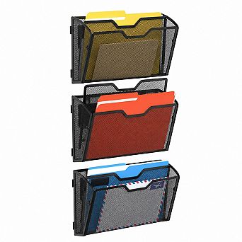 Mesh Wall Mounted File Holder Hanging Document Organizer For Office Home School