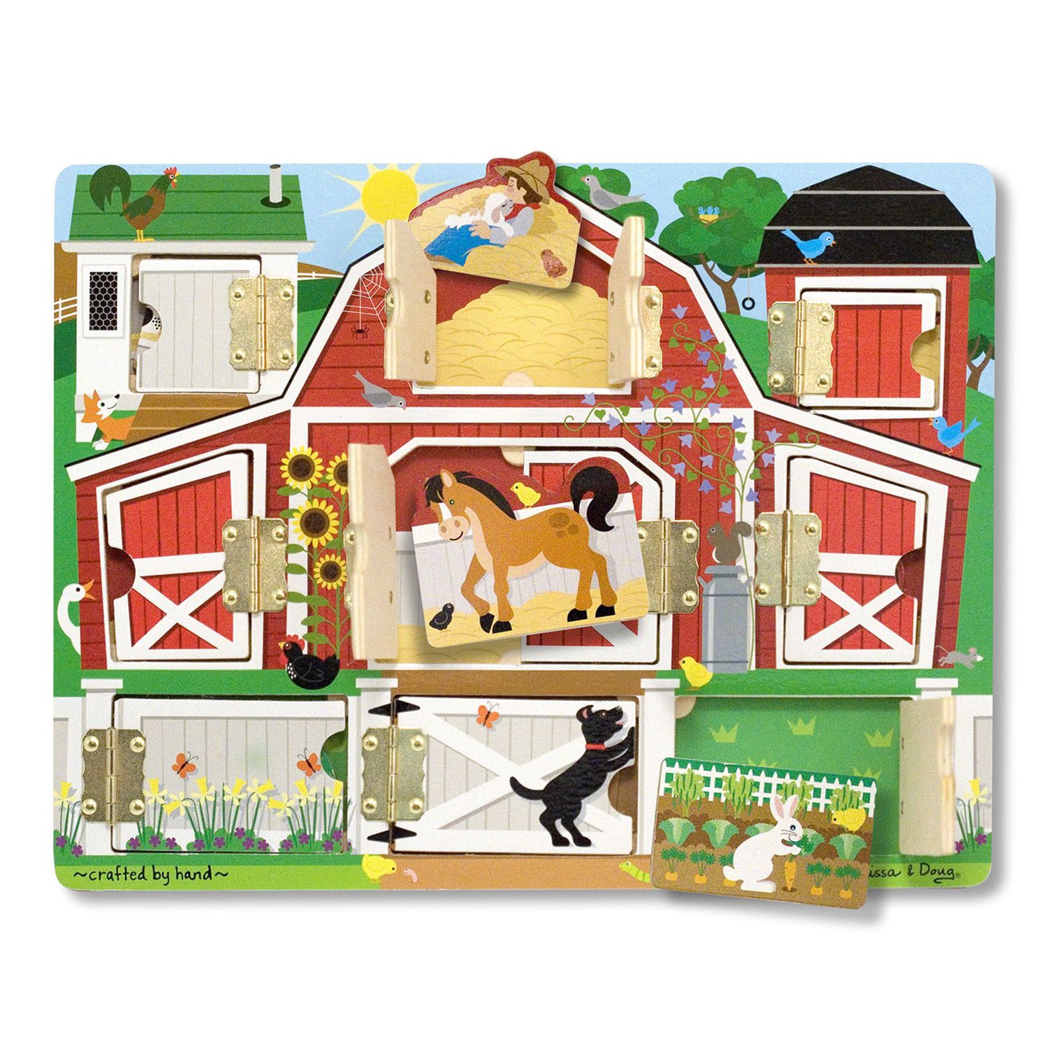 melissa & doug latches wooden activity board