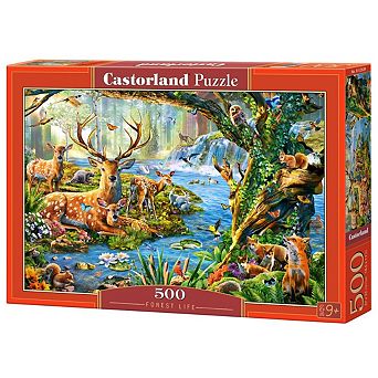 CASTORLAND 500 pc Jigsaw Puzzles, Forest Life, Charming view of deer and animals, Adult Puzzle